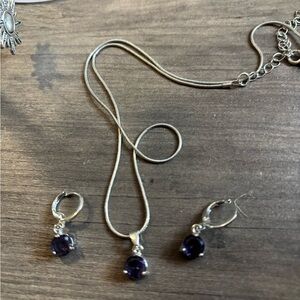 Elegant Silver and Purple Jewelry Set